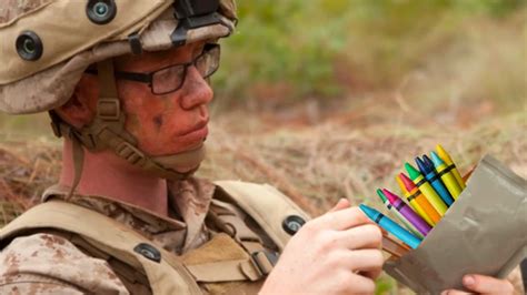 Marines eating crayons gif - Most people believe that marines eat crayons, but this isn’t factual. The whole thing is a joke from a stereotype by other military branches that tease the marines for being stupid. The joke is that marines have an IQ of kids who eat crayons; thus, they eat crayons. These jokes are common between military personnel of different branches, but ...